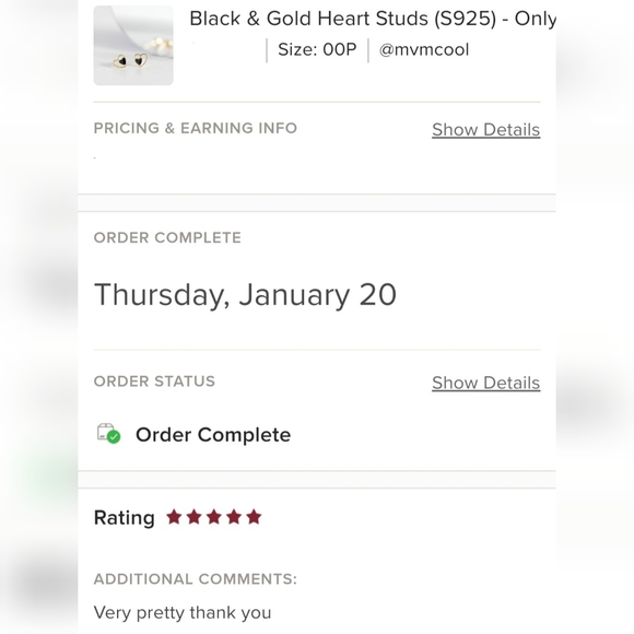 Petite Heart Studs - Only 3 left! - Picture 7 of 8